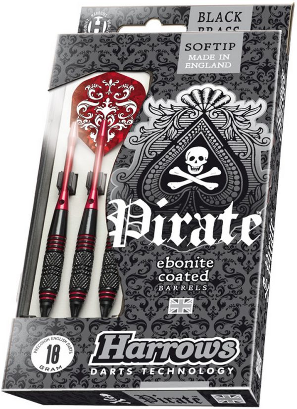 Harrows Softip Pirate Black Brass Softtip Dartpile 18 g